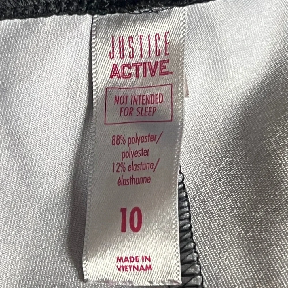 Justice Active Leggings Girls 10 Black Gold‎ Faux Rhinestone Stud Print Pull On
